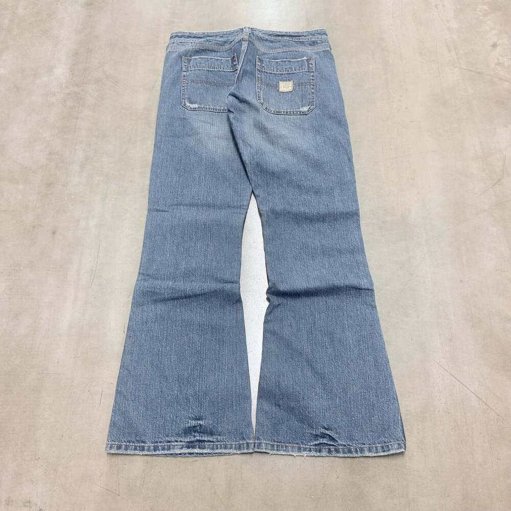 Abercrombie Flare Jeans Size 10 Blue Cotton Patchwork Denim